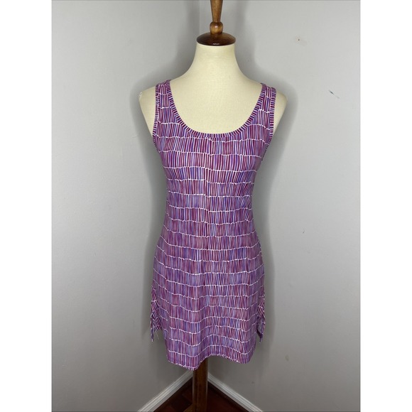 nuu muu Dresses & Skirts - Nuu Muu Sleeveless Scoop Neck Purple‎ Geometric Stretch Dress XS